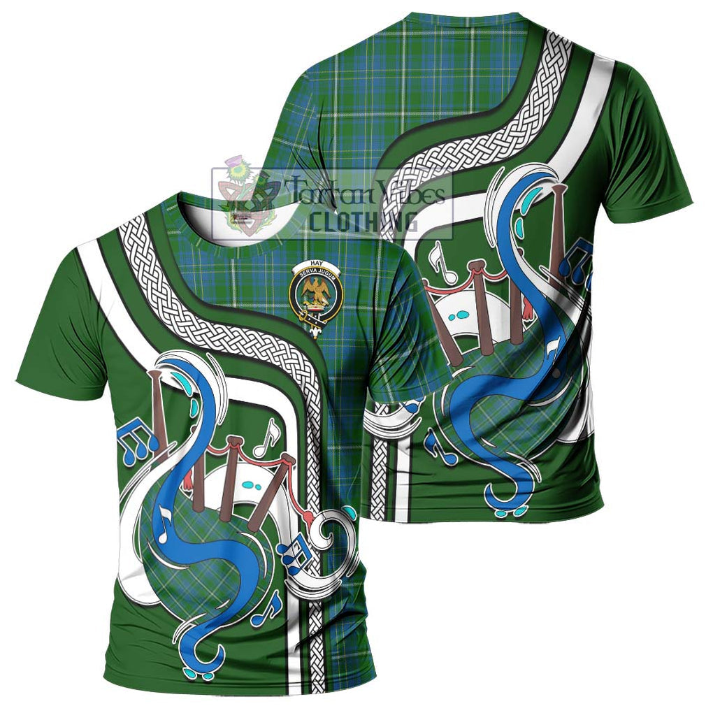 Hay Hunting Tartan T-Shirt with Epic Bagpipe Style - Tartanvibesclothing Shop