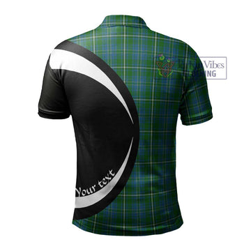 Hay Hunting Tartan Men's Polo Shirt with Family Crest Circle Style