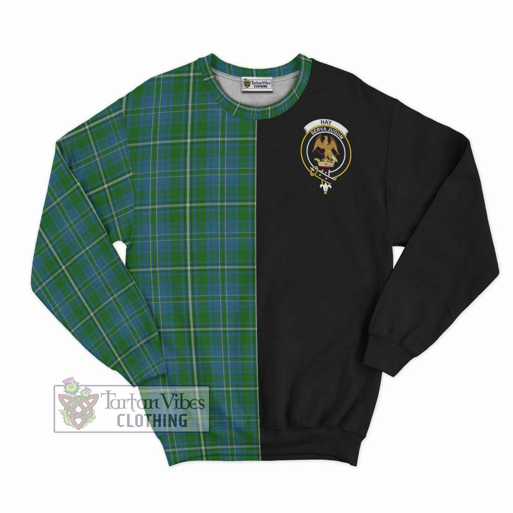 Hay Hunting Tartan Sweatshirt with Family Crest and Half Of Me Style - Tartanvibesclothing Shop