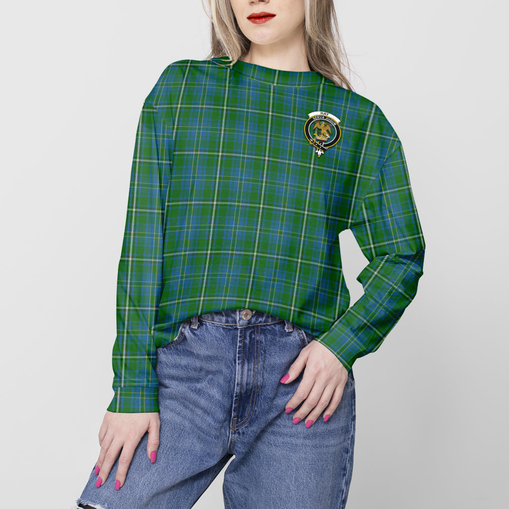 Hay Hunting Tartan Sweatshirt with Family Crest - Tartan Vibes Clothing