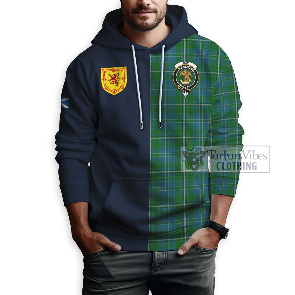 Tartan Vibes Clothing Hay Hunting Tartan Hoodie with Scottish Lion Royal Arm Half Style