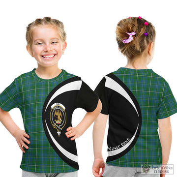 Hay Hunting Tartan Kid T-Shirt with Family Crest Circle Style