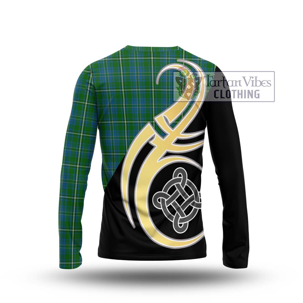 Hay Hunting Tartan Long Sleeve T-Shirt with Family Crest and Celtic Symbol Style - Tartan Vibes Clothing