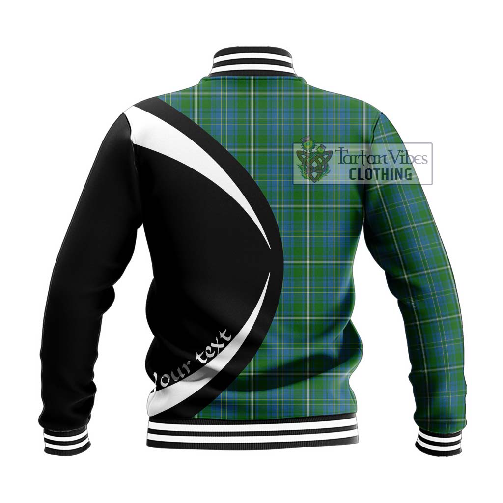 Hay Hunting Tartan Baseball Jacket with Family Crest Circle Style - Tartan Vibes Clothing