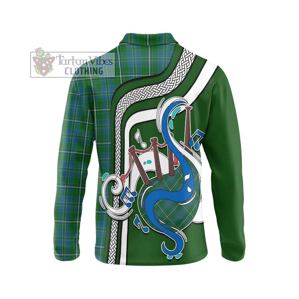 Tartan Vibes Clothing Hay Hunting Tartan Long Sleeve Polo Shirt with Epic Bagpipe Style