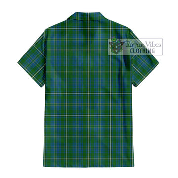 Hay Hunting Tartan Short Sleeve Button Shirt with Family Crest DNA In Me Style