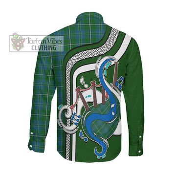 Hay Hunting Tartan Long Sleeve Button Shirt with Epic Bagpipe Style