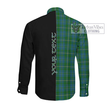 Hay Hunting Tartan Long Sleeve Button Shirt with Family Crest and Half Of Me Style