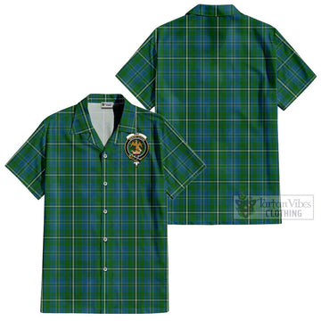 Hay Hunting Tartan Cotton Hawaiian Shirt with Family Crest