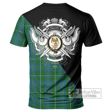 Hay Hunting Tartan T-Shirt with Family Crest and Military Logo Style