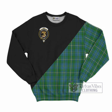 Hay Hunting Tartan Sweatshirt with Family Crest and Military Logo Style