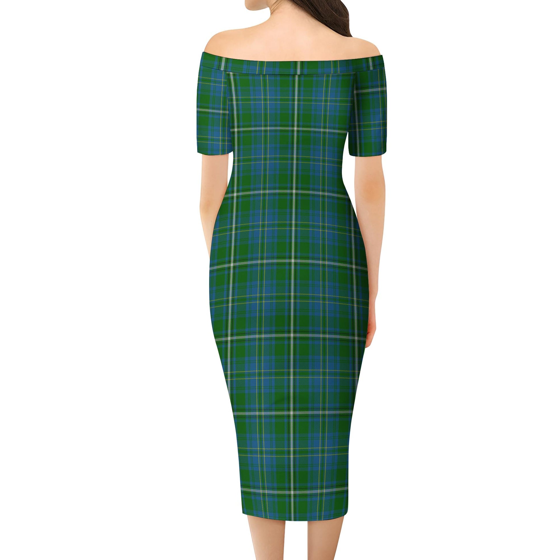 Hay Hunting Tartan Off Shoulder Lady Dress - Tartanvibesclothing