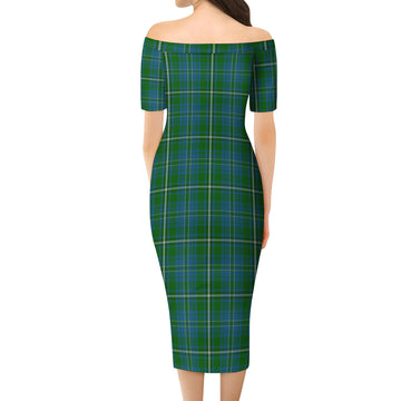 Hay Hunting Tartan Off Shoulder Lady Dress