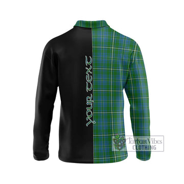 Hay Hunting Tartan Long Sleeve Polo Shirt with Family Crest and Half Of Me Style