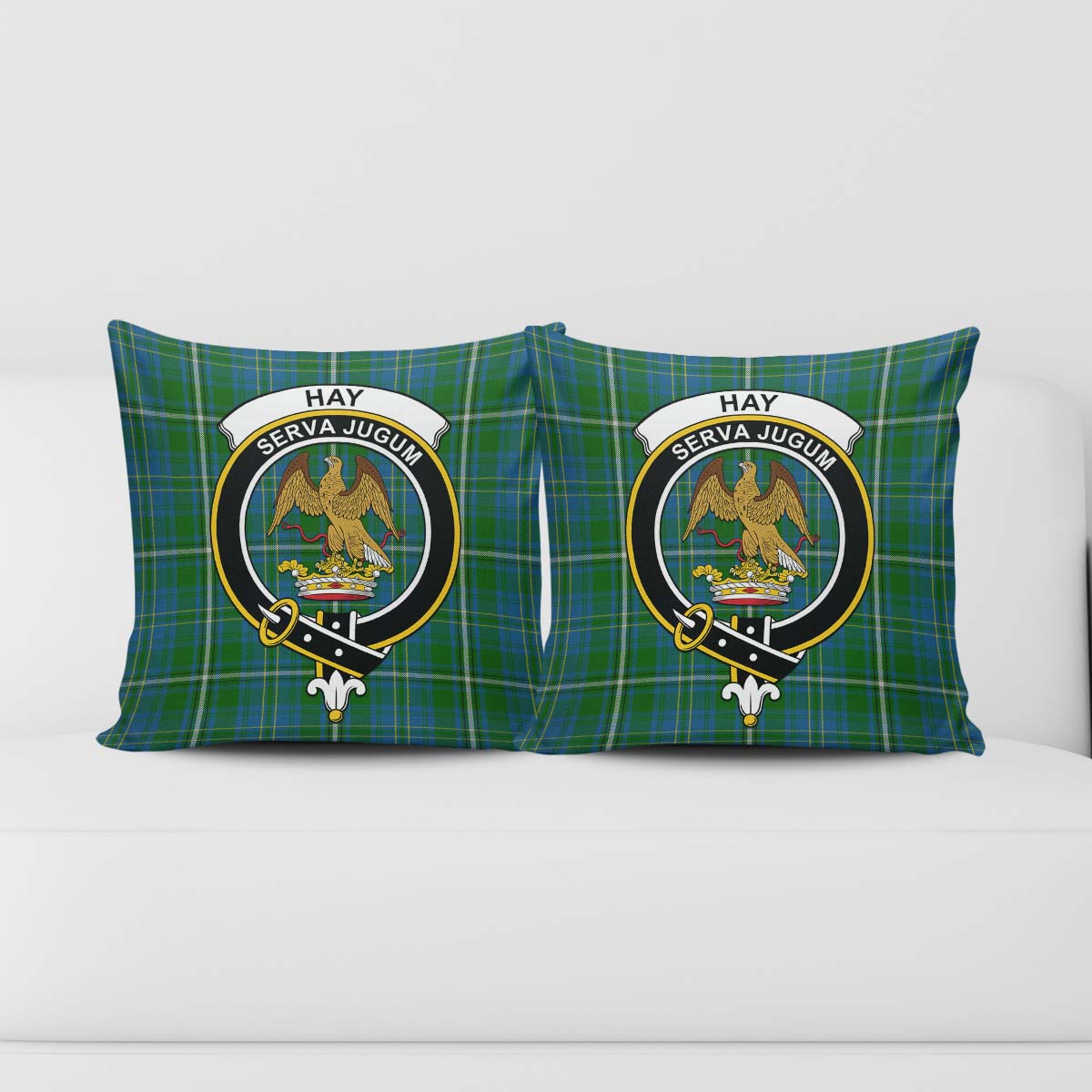 Hay Hunting Tartan Pillow Cover with Family Crest - Tartanvibesclothing