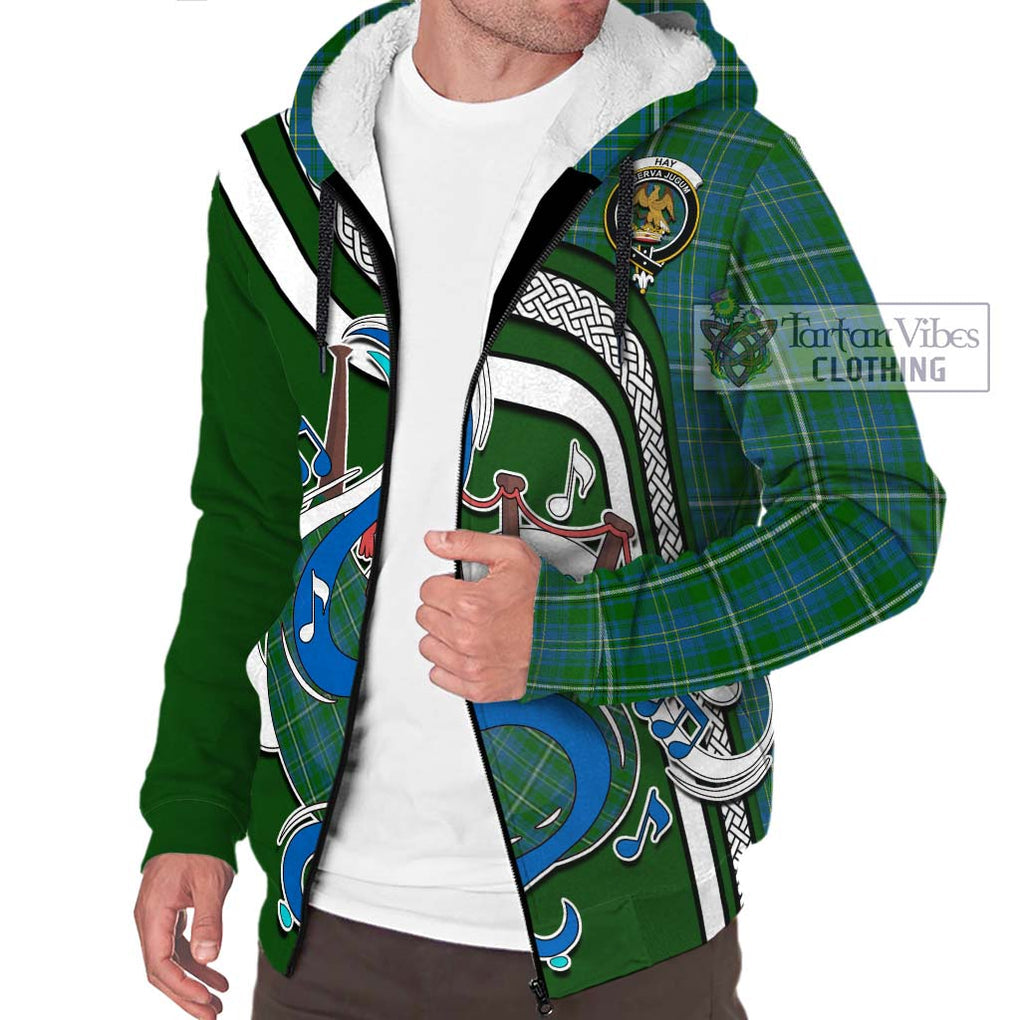 Hay Hunting Tartan Sherpa Hoodie with Epic Bagpipe Style Unisex - Tartanvibesclothing Shop