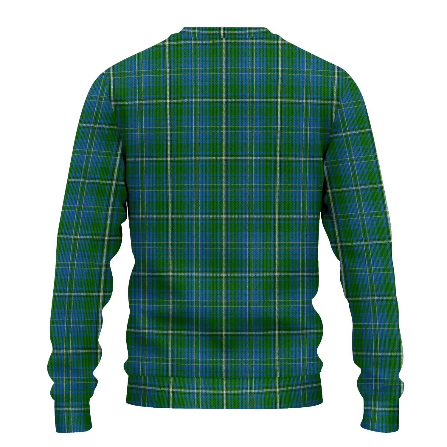 Hay Hunting Tartan Knitted Sweater with Family Crest - Tartanvibesclothing