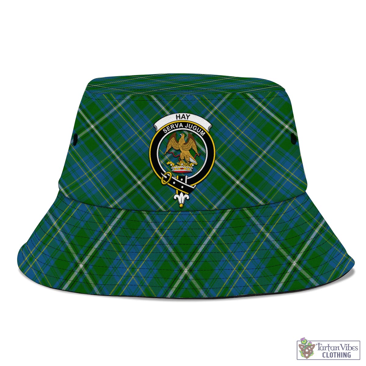 Tartan Vibes Clothing Hay Hunting Tartan Bucket Hat with Family Crest