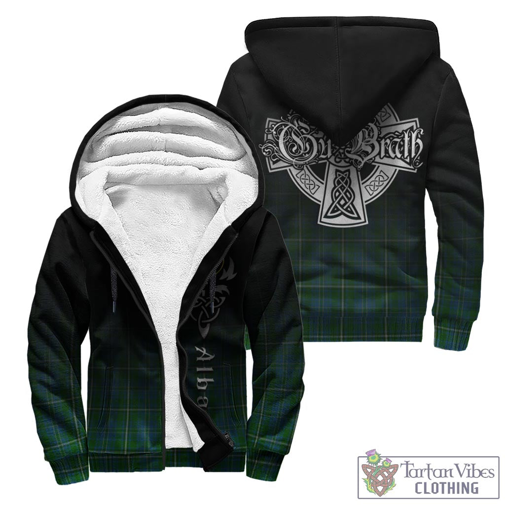 Tartan Vibes Clothing Hay Hunting Tartan Sherpa Hoodie Featuring Alba Gu Brath Family Crest Celtic Inspired