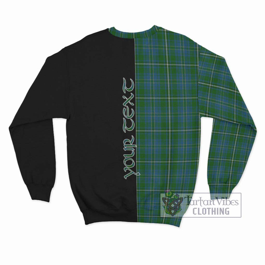 Hay Hunting Tartan Sweatshirt with Family Crest and Half Of Me Style - Tartanvibesclothing Shop