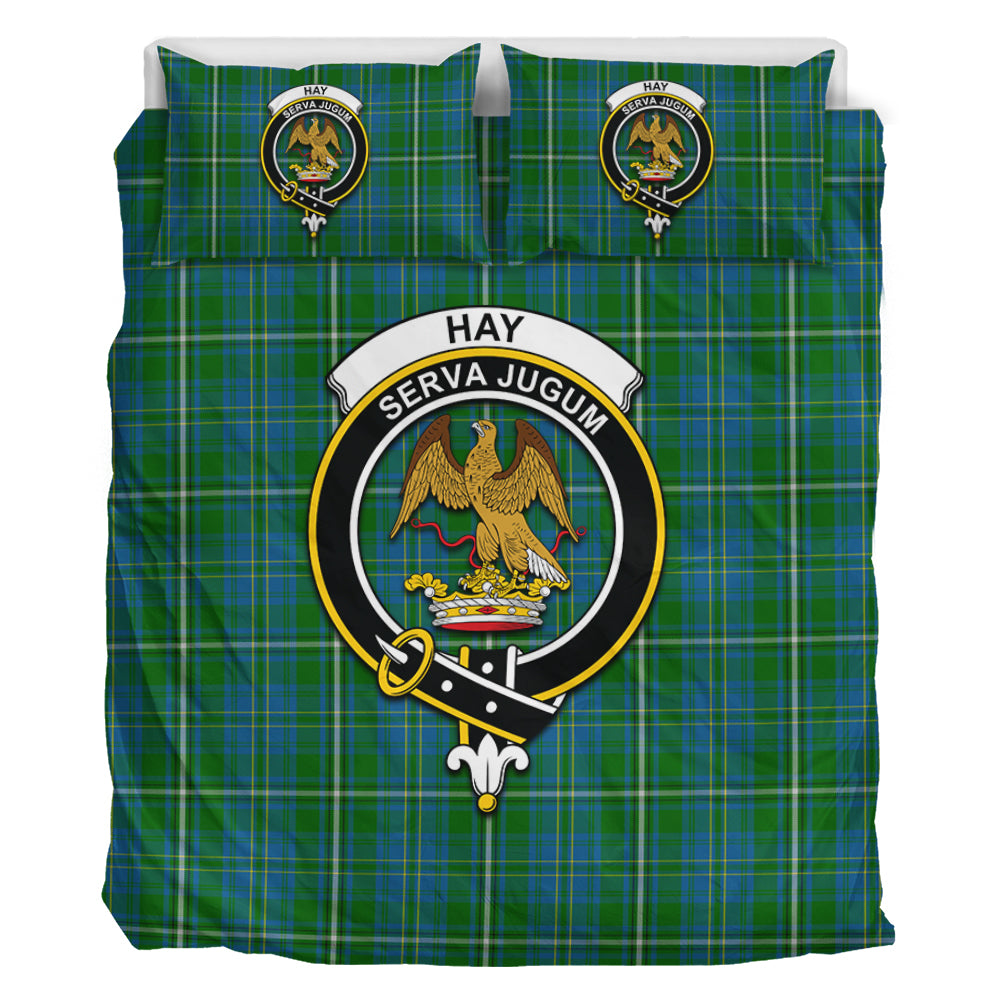 Hay Hunting Tartan Bedding Set with Family Crest - Tartan Vibes Clothing