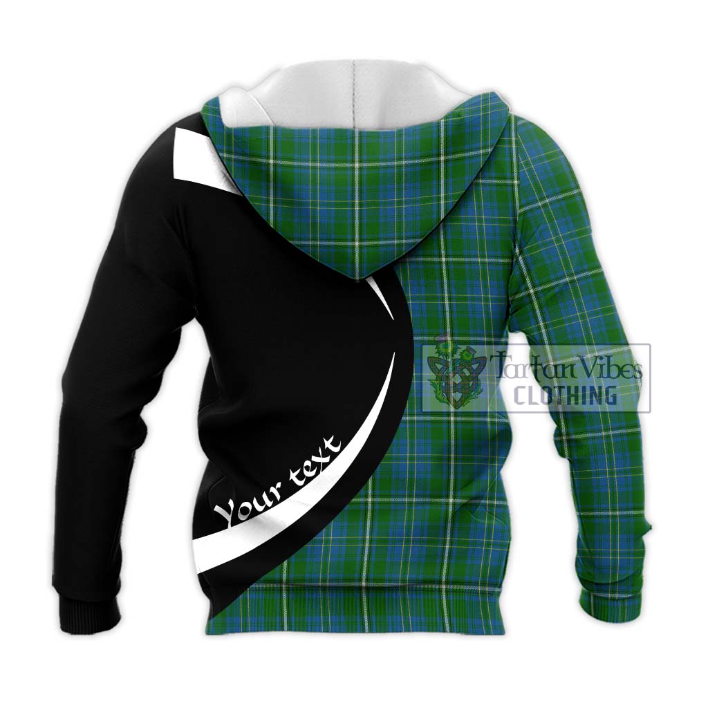 Hay Hunting Tartan Knitted Hoodie with Family Crest Circle Style - Tartan Vibes Clothing