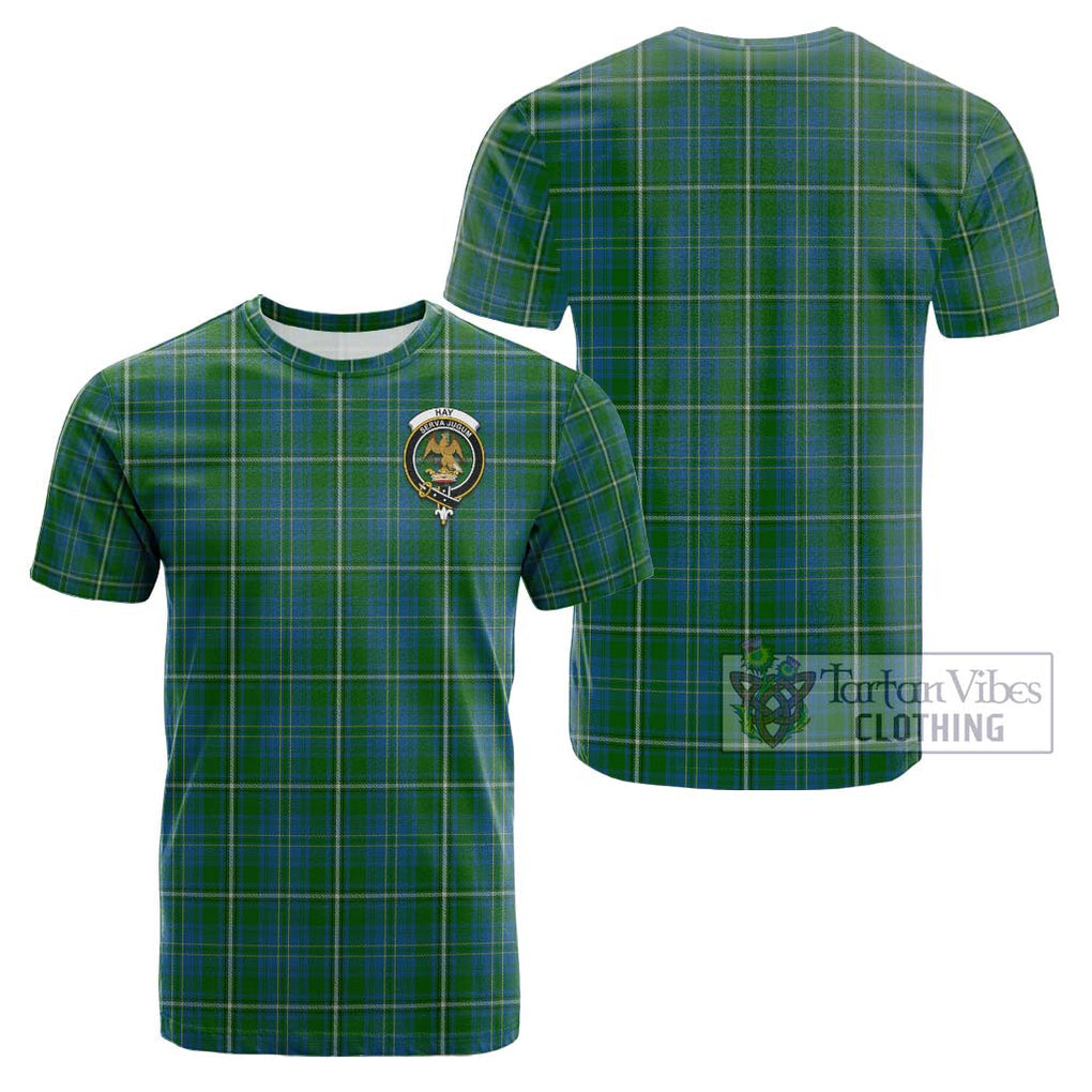 Hay Hunting Tartan Cotton T-Shirt with Family Crest Kid's Shirt - Tartanvibesclothing Shop