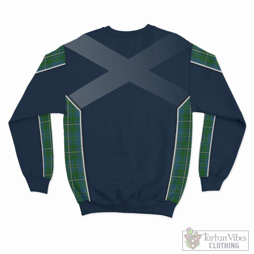 Tartan Vibes Clothing Hay Hunting Tartan Sweatshirt with Family Crest and Scottish Thistle Vibes Sport Style