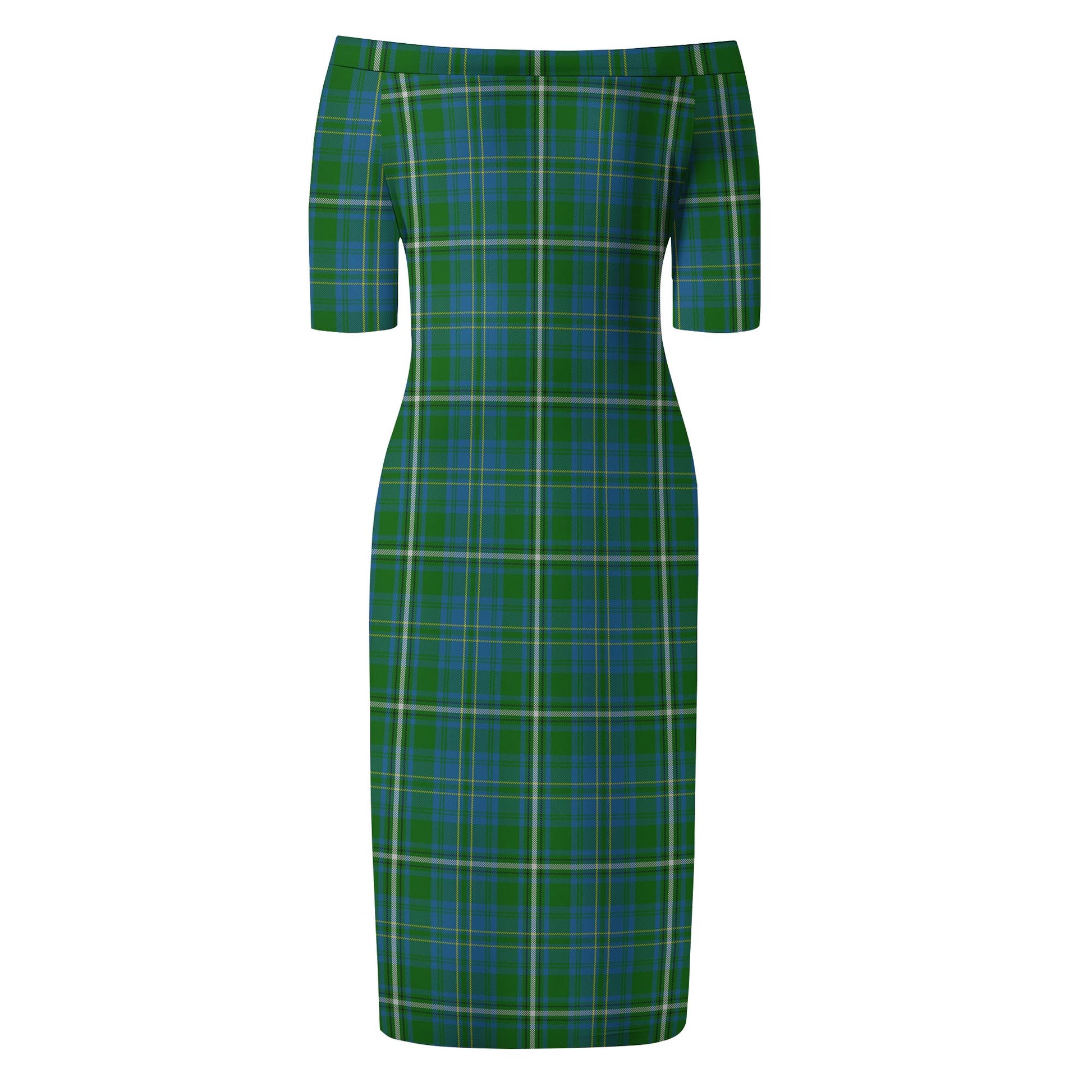 Hay Hunting Tartan Off Shoulder Lady Dress - Tartanvibesclothing