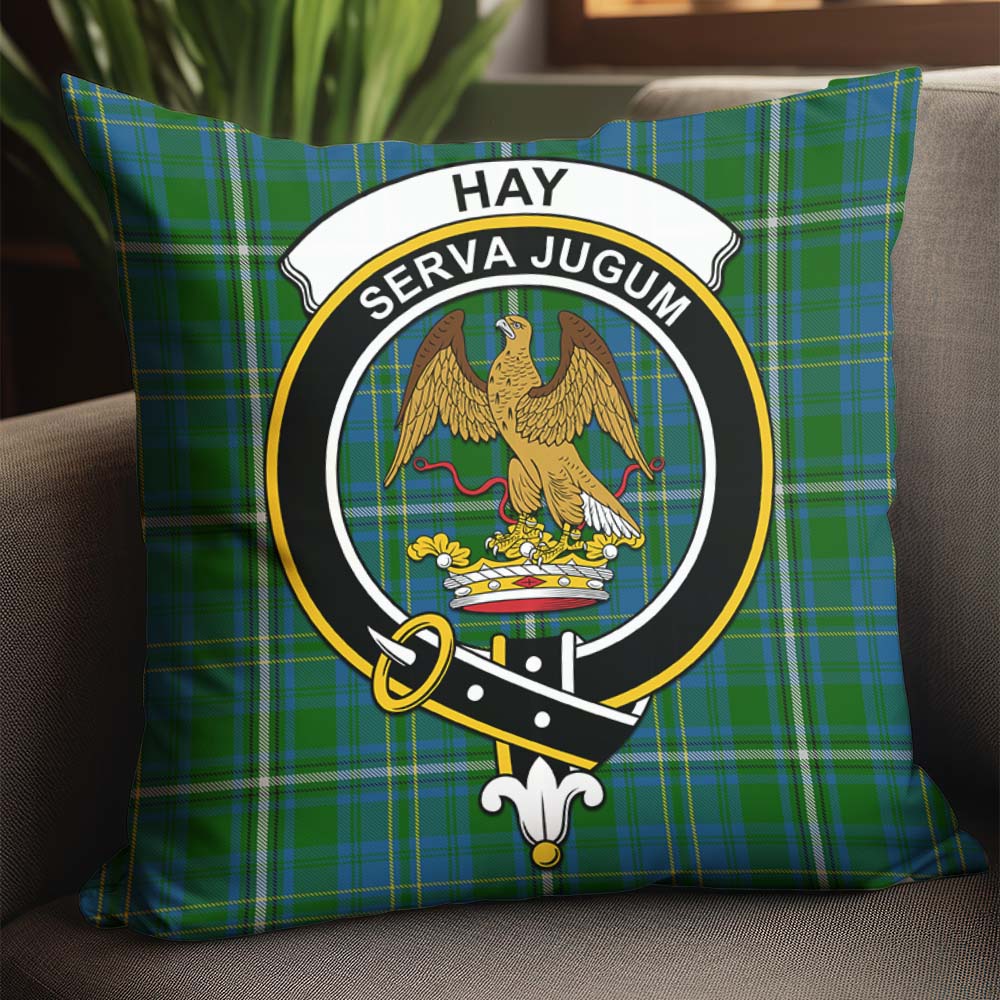 Hay Hunting Tartan Pillow Cover with Family Crest - Tartanvibesclothing