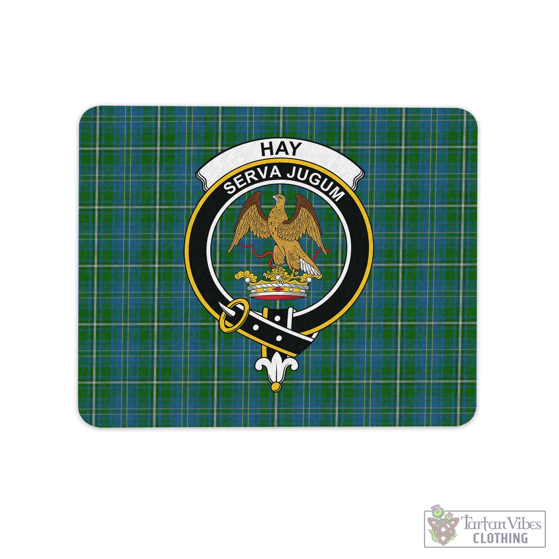 Tartan Vibes Clothing Hay Hunting Tartan Mouse Pad with Family Crest