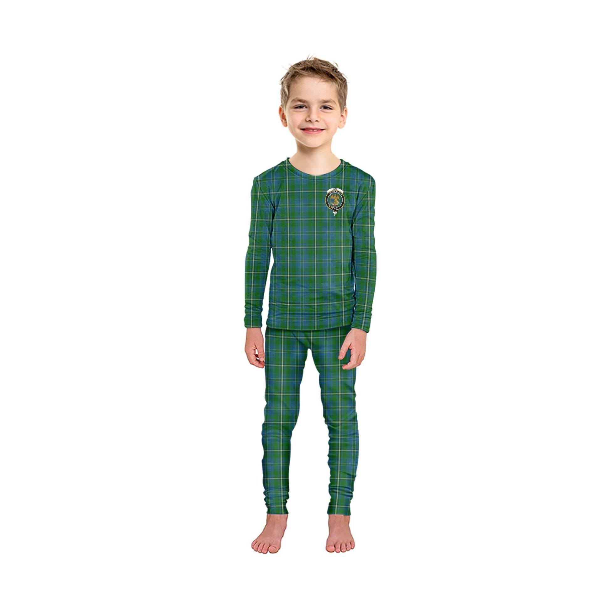 Hay Hunting Tartan Pajamas Family Set with Family Crest - Tartan Vibes Clothing