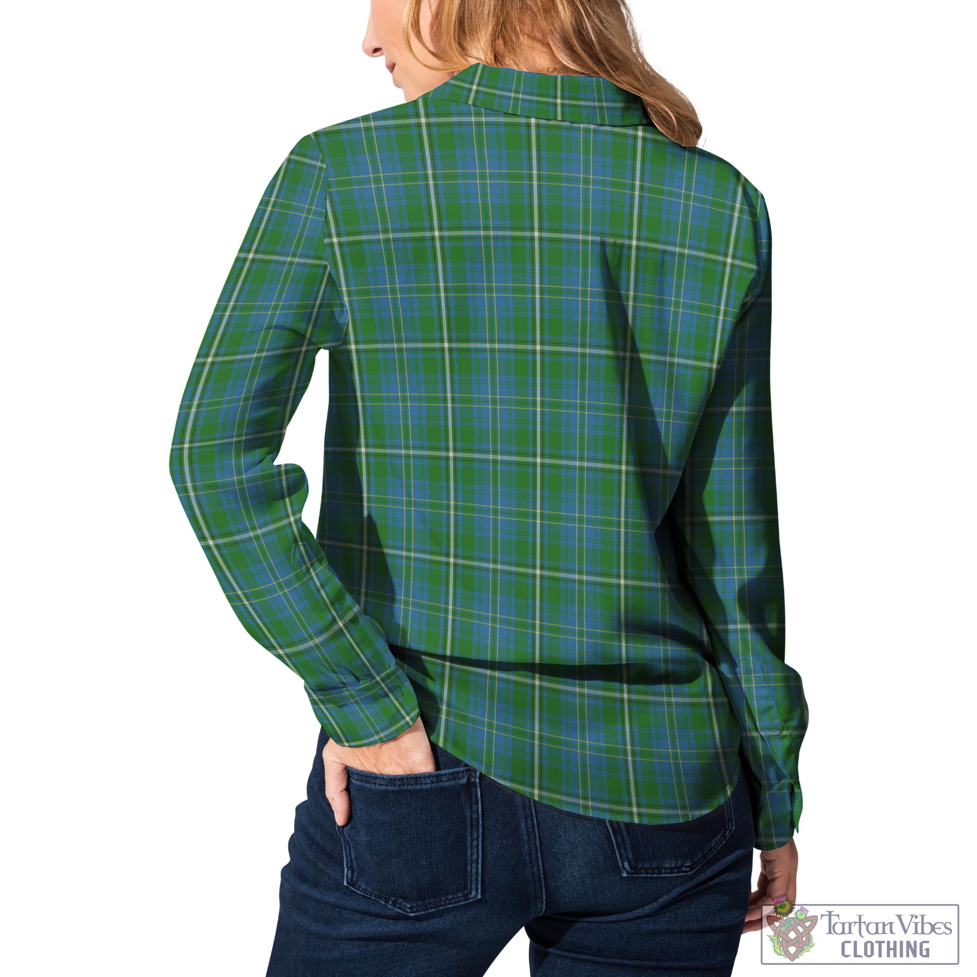 Tartan Vibes Clothing Hay Hunting Tartan Womens Casual Shirt with Family Crest