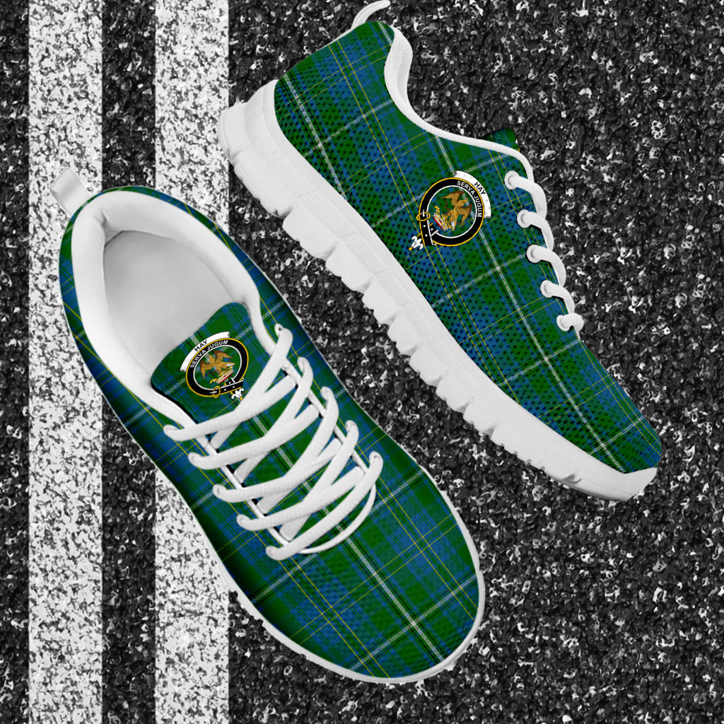 Hay Hunting Tartan Sneakers with Family Crest - Tartan Vibes Clothing