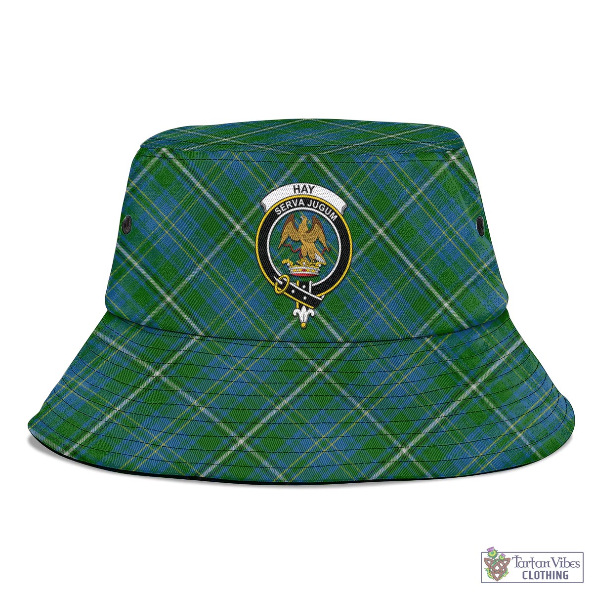 Tartan Vibes Clothing Hay Hunting Tartan Bucket Hat with Family Crest