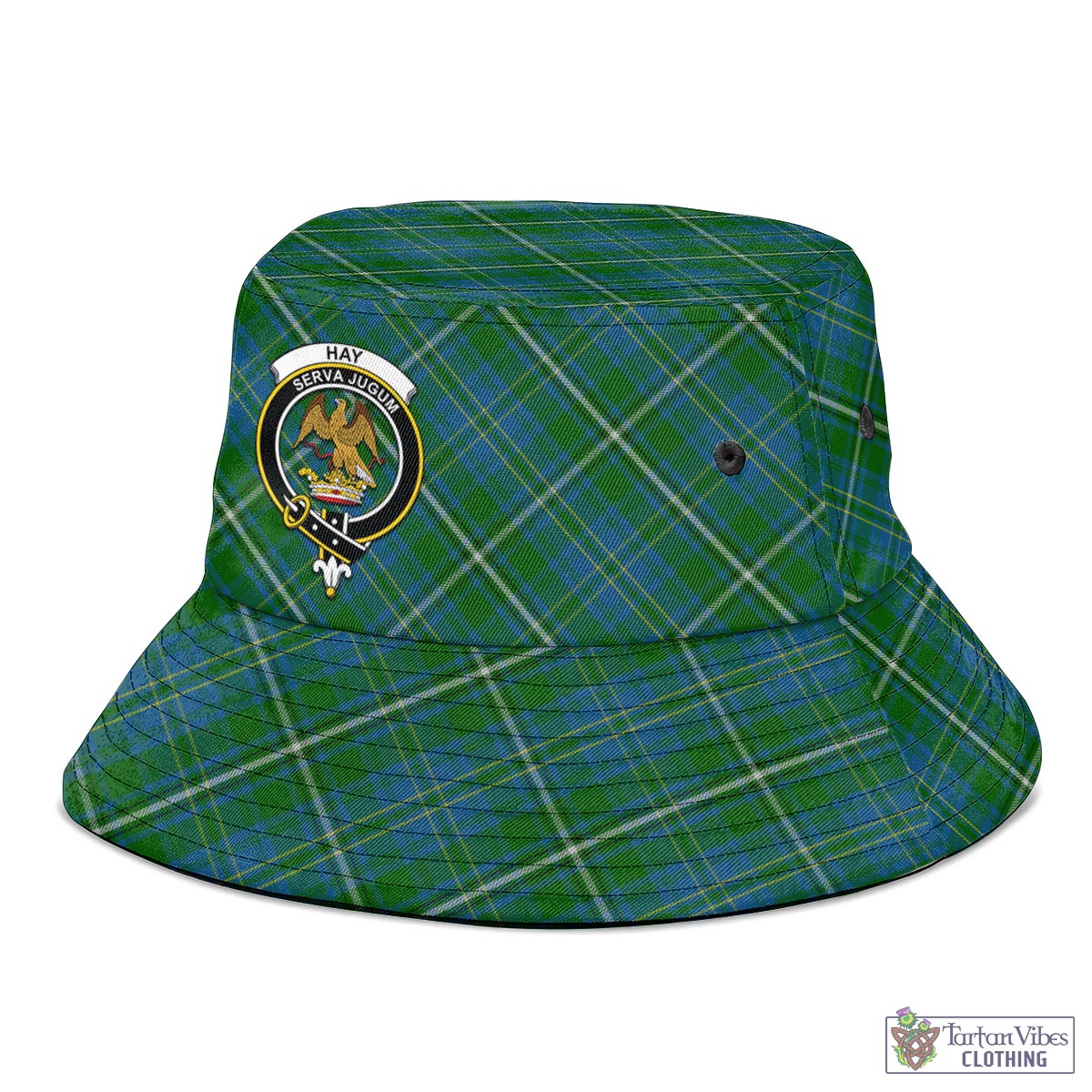 Tartan Vibes Clothing Hay Hunting Tartan Bucket Hat with Family Crest