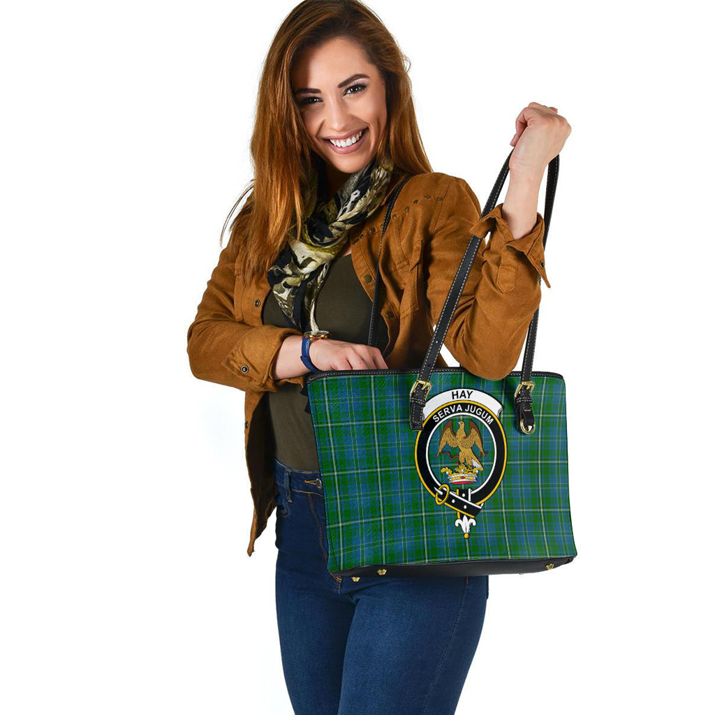 hay-hunting-tartan-leather-tote-bag-with-family-crest