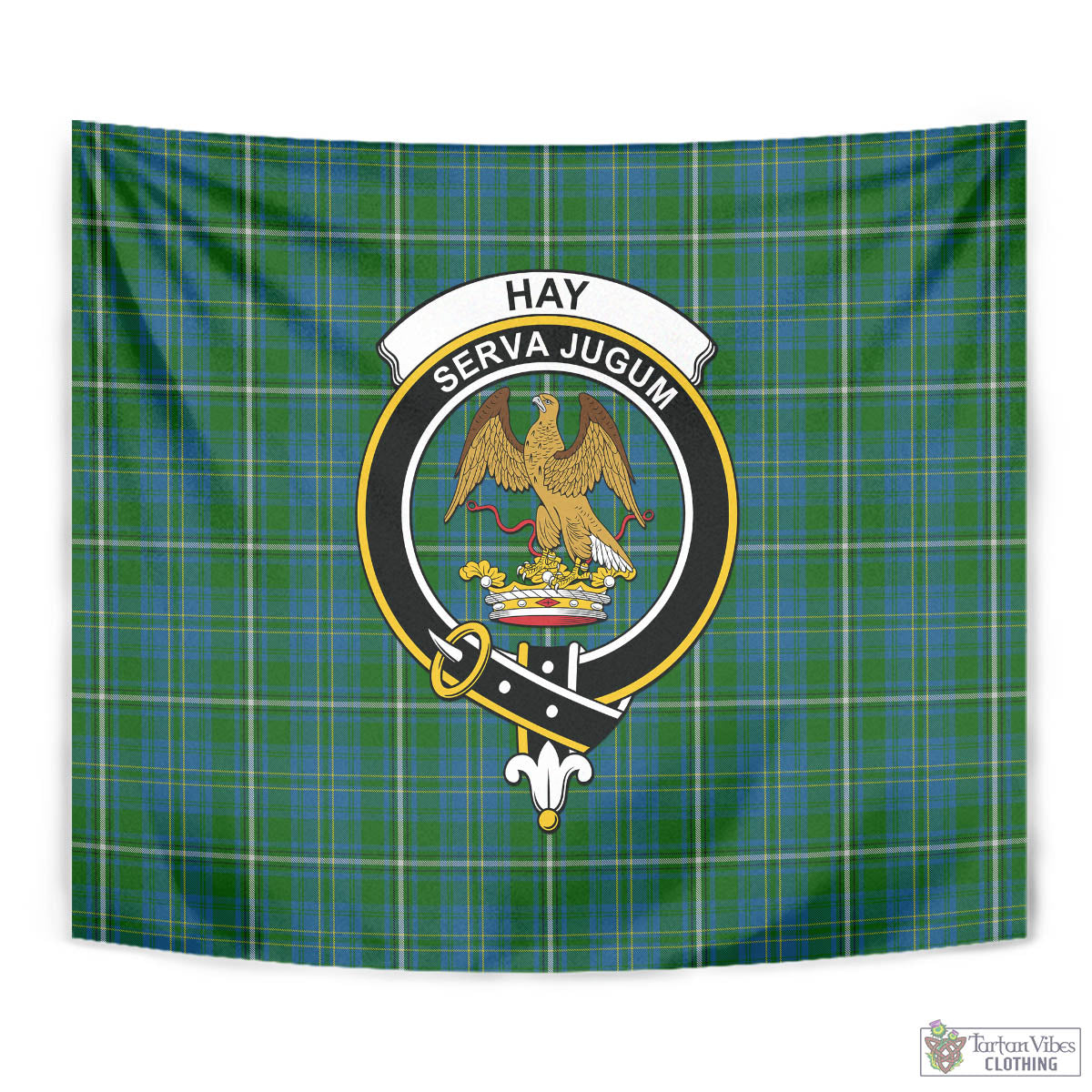 Tartan Vibes Clothing Hay Hunting Tartan Tapestry Wall Hanging and Home Decor for Room with Family Crest