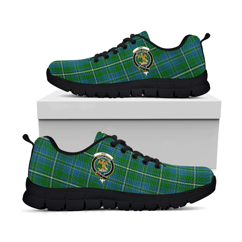 Hay Hunting Tartan Sneakers with Family Crest - Tartan Vibes Clothing