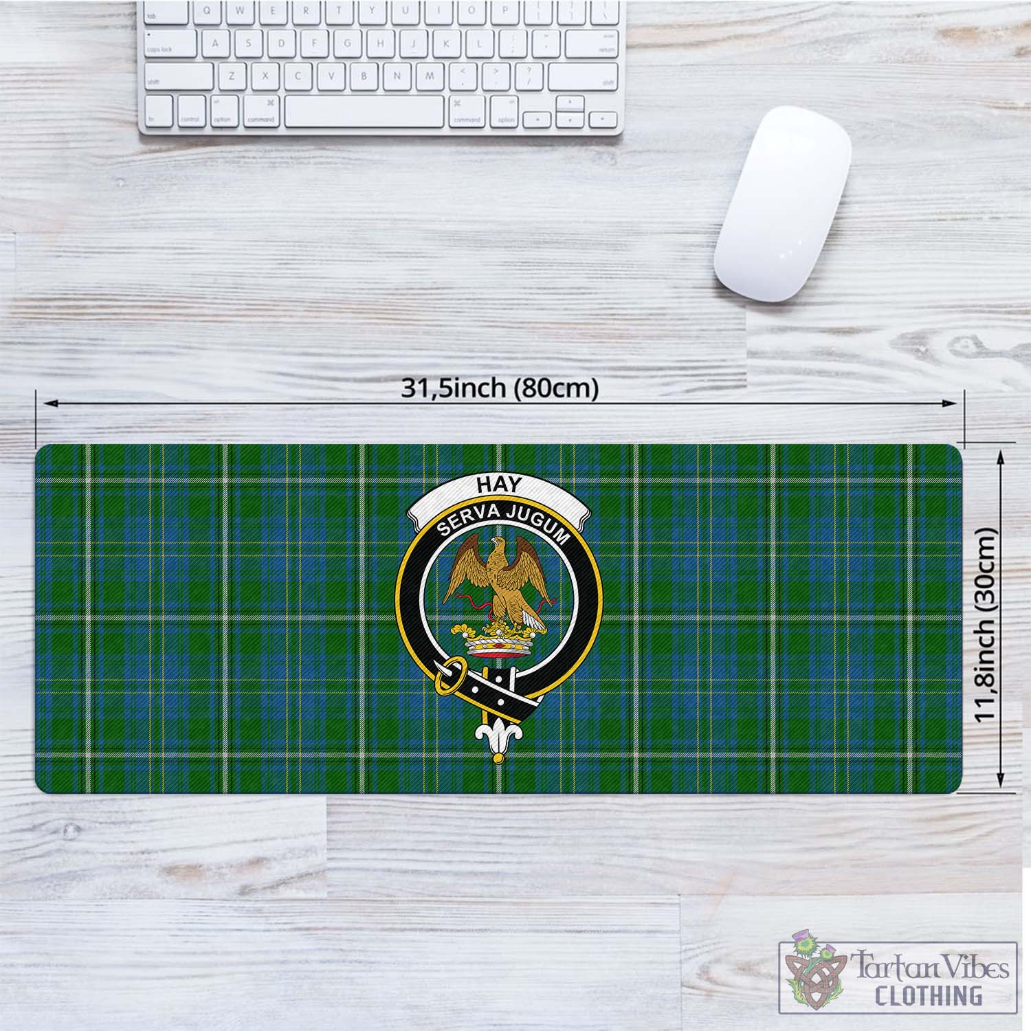 Tartan Vibes Clothing Hay Hunting Tartan Mouse Pad with Family Crest