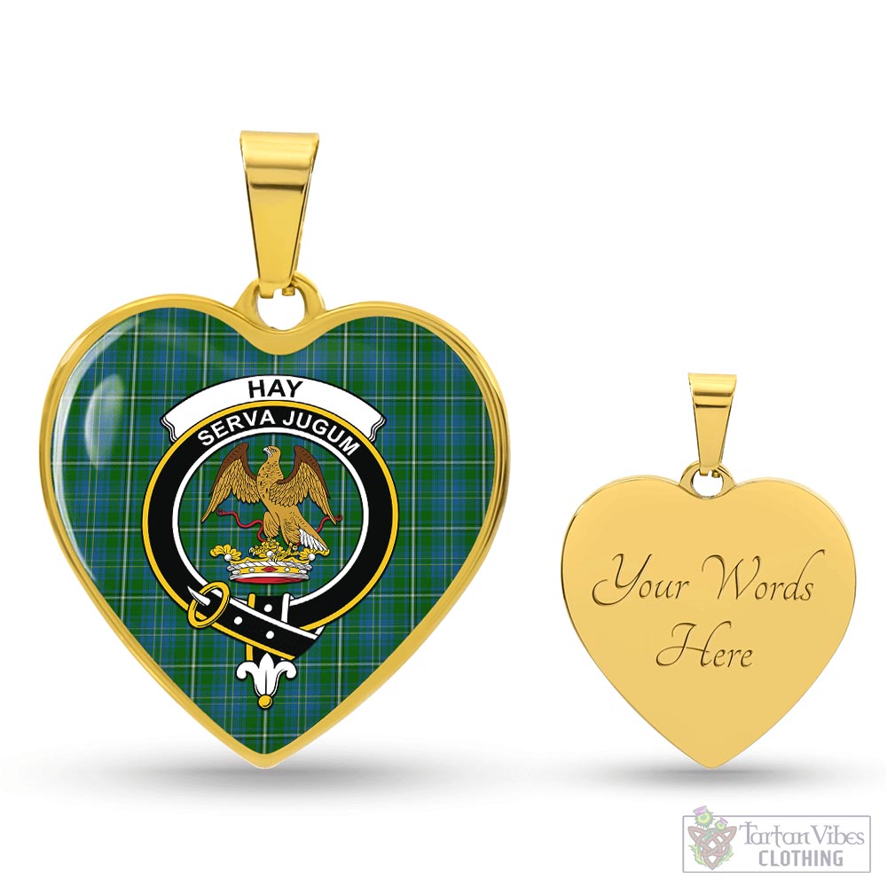 Tartan Vibes Clothing Hay Hunting Tartan Heart Necklace with Family Crest