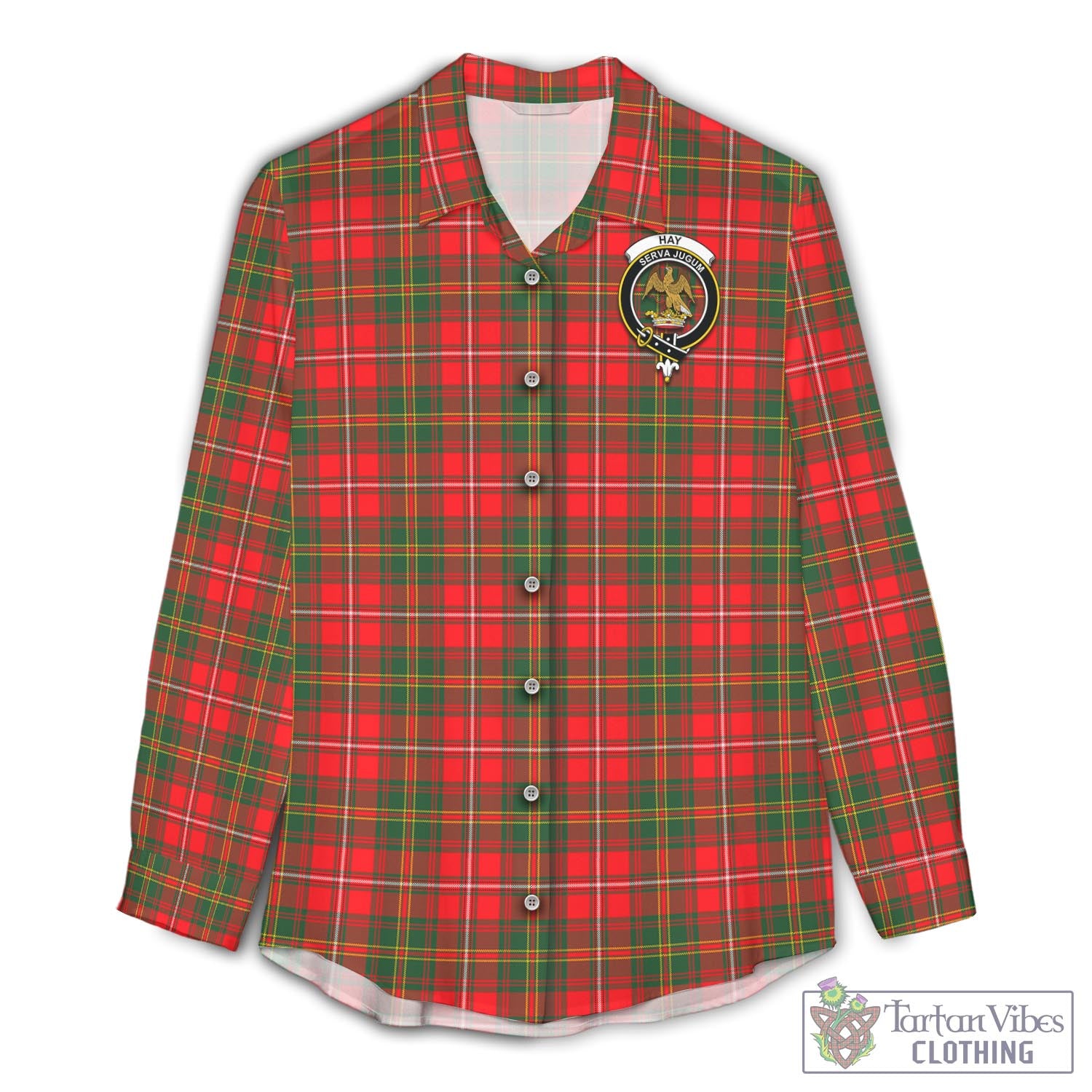 Tartan Vibes Clothing Hay Modern Tartan Womens Casual Shirt with Family Crest