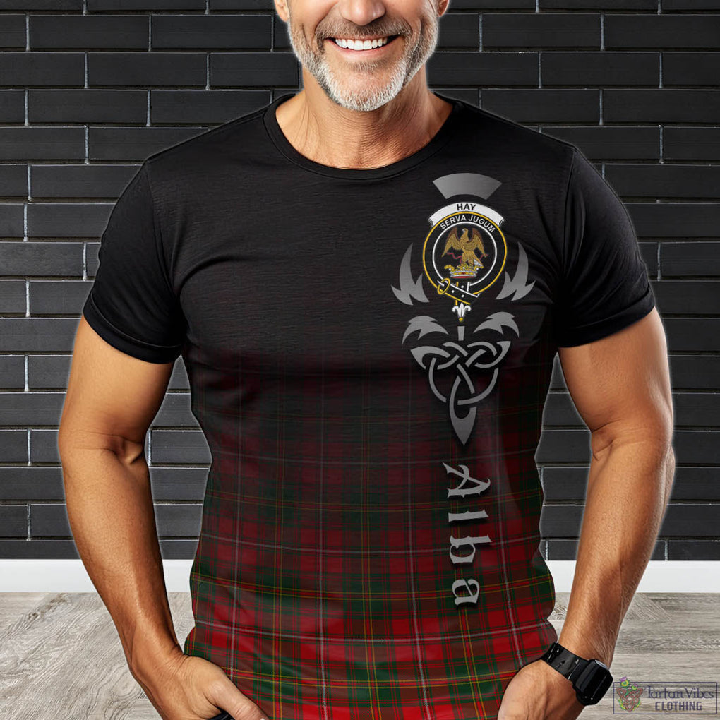 Tartan Vibes Clothing Hay Modern Tartan T-Shirt Featuring Alba Gu Brath Family Crest Celtic Inspired