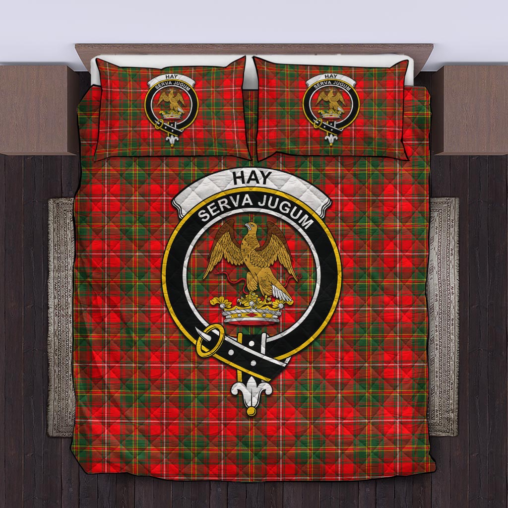 Hay Modern Tartan Quilt Bed Set with Family Crest Twin - Tartan Vibes Clothing