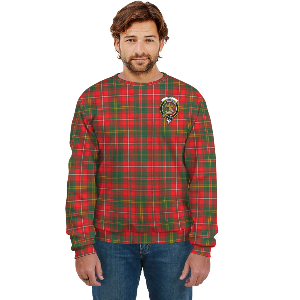 Hay Modern Tartan Sweatshirt with Family Crest Unisex - Tartan Vibes Clothing