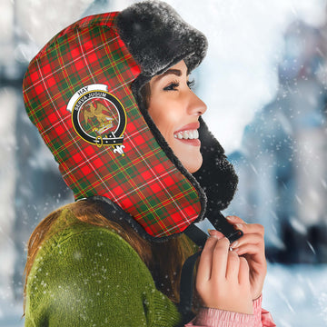 Hay Modern Tartan Winter Trapper Hat with Family Crest