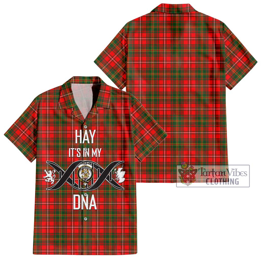 Hay Modern Tartan Short Sleeve Button Shirt with Family Crest DNA In Me Style Kid - Tartanvibesclothing Shop