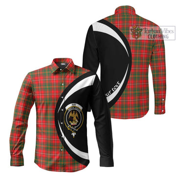 Hay Modern Tartan Long Sleeve Button Up with Family Crest Circle Style