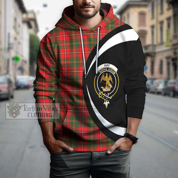 Hay Modern Tartan Hoodie with Family Crest Circle Style