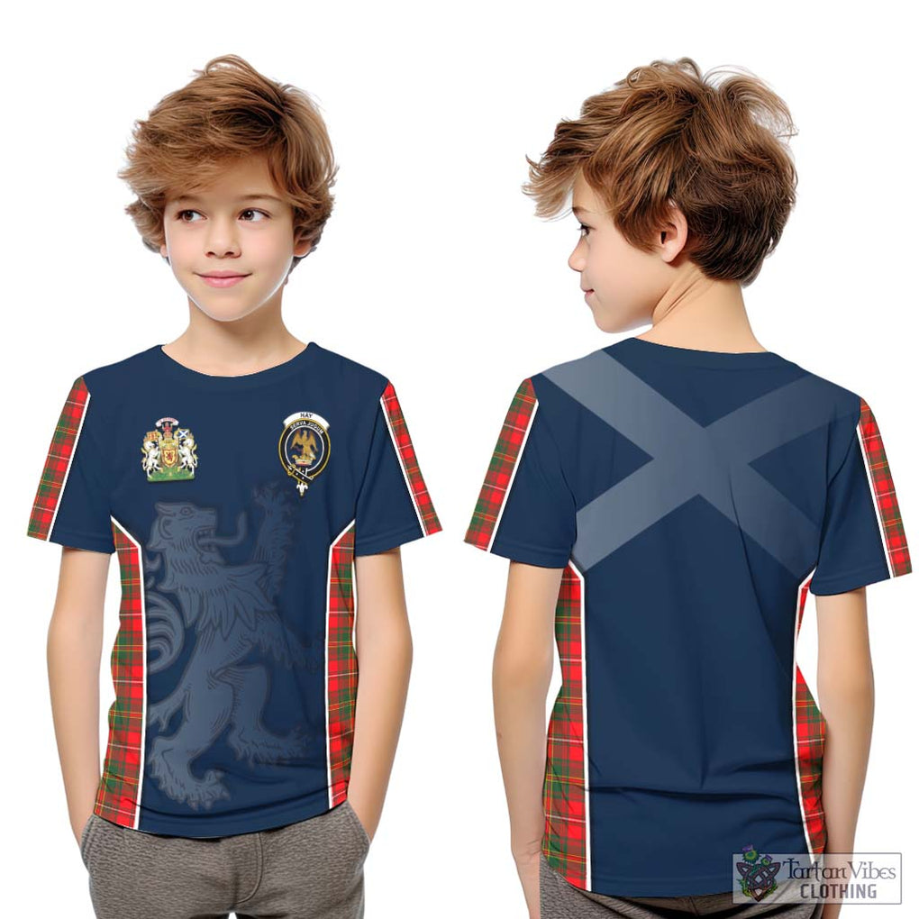 Hay Modern Tartan Kid T-Shirt with Family Crest and Lion Rampant Vibes Sport Style Youth XL Size14 - Tartan Vibes Clothing